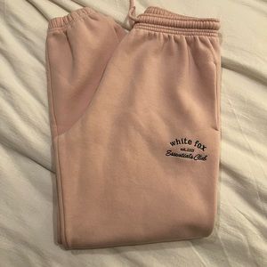 Pink white fox boutique sweatpants